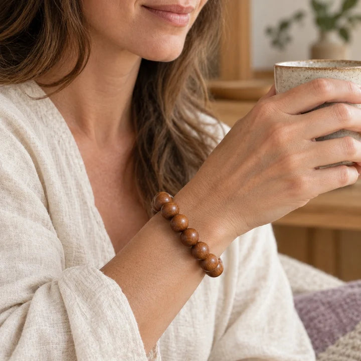 8mm Mysore Sandalwood Wood Mala Bracelet for Meditation