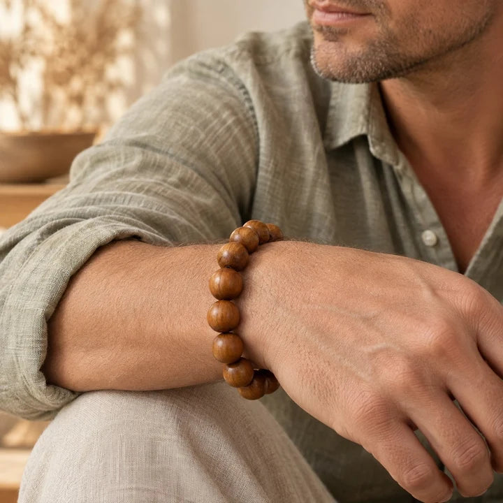 8mm Mysore Sandalwood Wood Mala Bracelet for Meditation